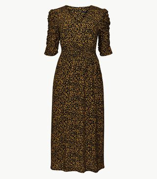 Marks & Spencer + Animal Print Half Sleeve Midi Tea Dress
