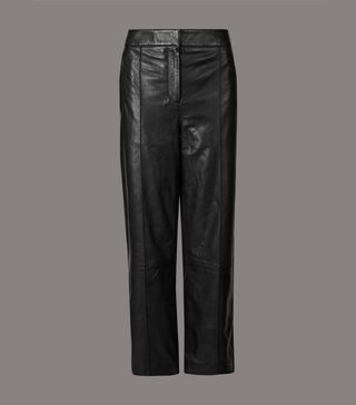 Marks & Spencer + Leather Straight Leg Trousers
