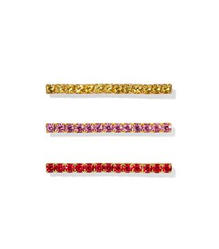 Jennifer Behr + Fete Set of Three Gold-Tone Crystal Hair Pins