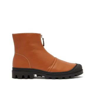 Loewe + Zipped Leather Ankle Boots