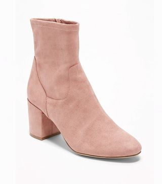 Old Navy + Faux-Suede Slim-Calf Ankle Boots