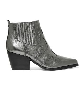 Sam Edelman + Winona Metallic Textured-Leather Ankle Boots