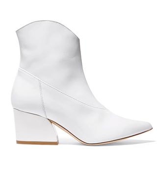 Tibi + Dylan Patent-Leather Ankle Boots
