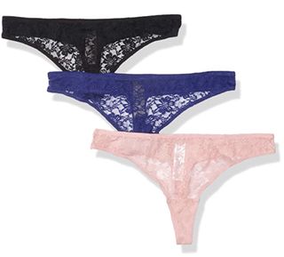 Mae + Lace and Mesh Thong Underwear, 3 Pack