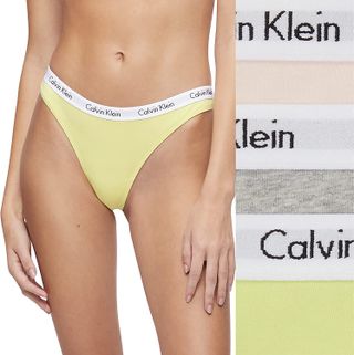 Calvin Klein + Carousel Logo Cotton Thong Multipack Panty