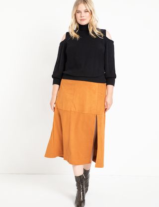 Eloquii + Long Suede Skirt
