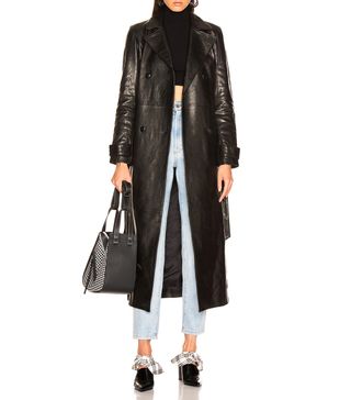 Frame for Fwrd + Leather Trench Coat