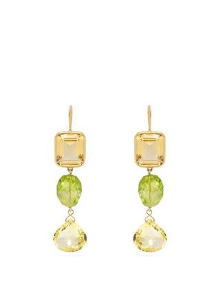 Brigid Blanco + 18kt Gold, Citrine 
Peridot Earrings