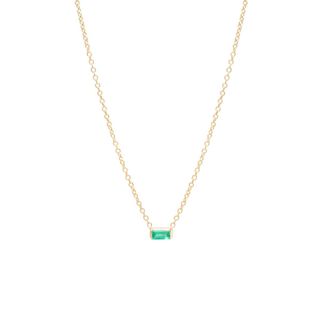Zoe Chicco + 14K Emerald Baguette Necklace