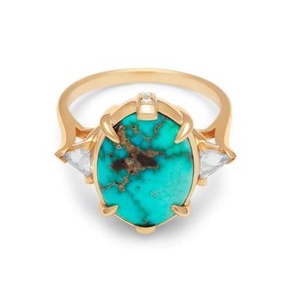Anna Sheffield + Bea Oval Turquoise Ring