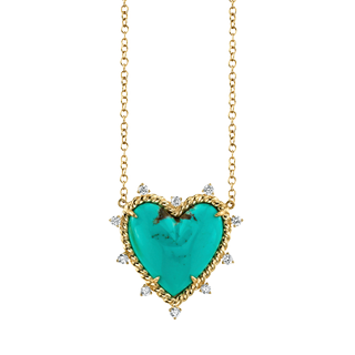 The Last Line + Diamond and Turquoise Heart Twist Necklace