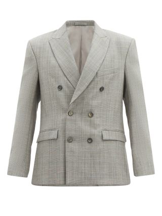 Wardrobe.NYC + Release 01 Checked Wool Double-Breasted Blazer