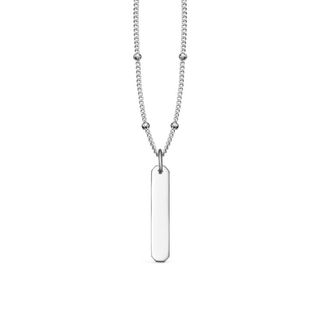 Missoma + Long Silver Rounded Vertical Pendant Necklace