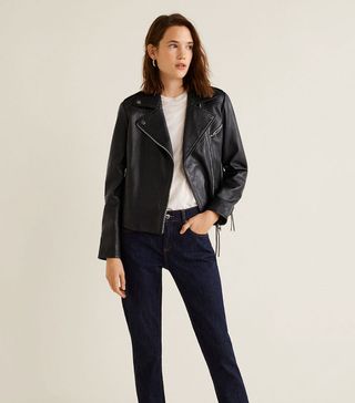 Mango + Leather Jacket