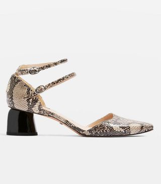 Topshop + Jackpot Snake Print Two Part Court Shoes