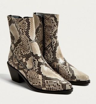 Urban Outfitters + Bronco Snake Print Western Boots