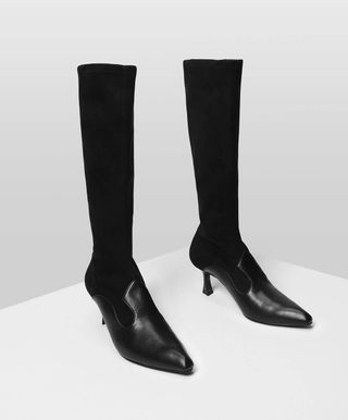 Charles & Keith + Dual Texture Knee Boots