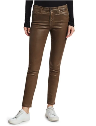 AG Jeans + Farrah Ankle Leatherette Skinny Jeans