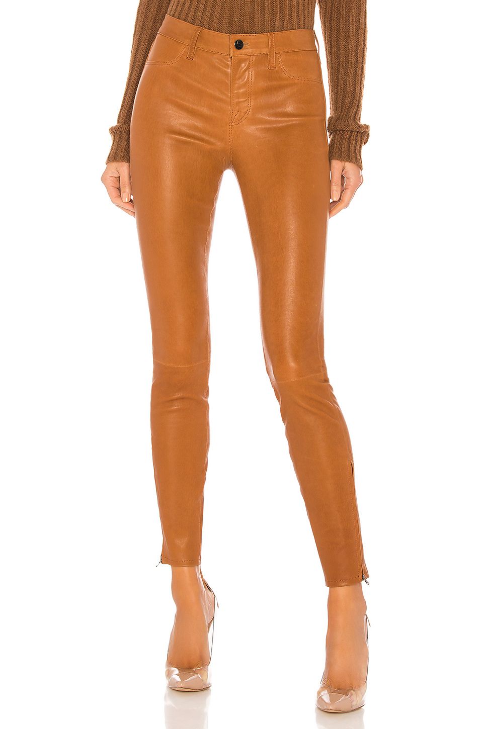 The 11 Best Brown Leather Pants for Women Who What Wear
