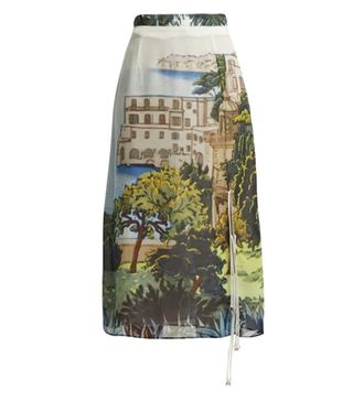 Altuzarra + Landscape-Print Silk-Chiffon Midi Skirt