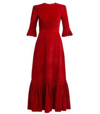 Vampire's Wife + Festival Ruffle-Trimmed Corduroy Dress