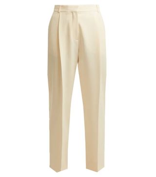See by Chloe + High-Rise Straight-Leg Ribbed-Crepe Trousers