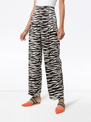 Ganni + Blakey Zebra Print Trousers