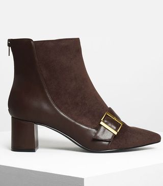Charles and Keith + Buckle Detail Ankle Boots