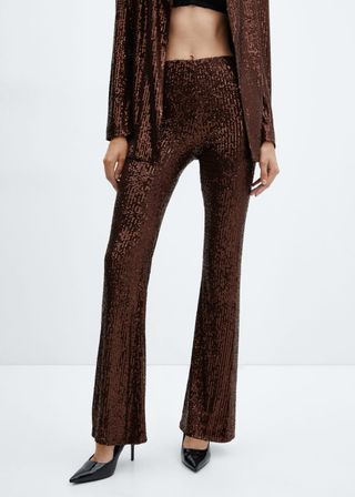 Mango + Sequin Flared Trousers