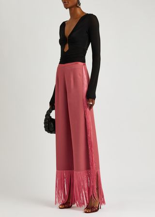 Taller Marmo + Nevada Fringed Wide-Leg Trousers