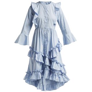 Ganni + Faulkner Flower-Print Cotton Midi Dress