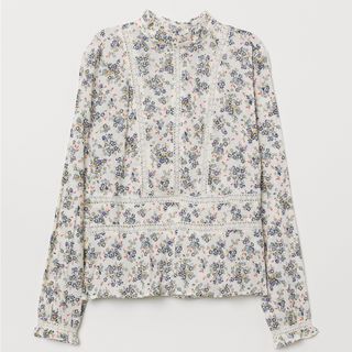 H&M + Blouse With Lace Embroidery