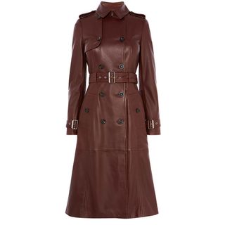 Karen Millen + Longline Leather Trench Coat