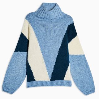 Topshop + Blue Knitted Jumper