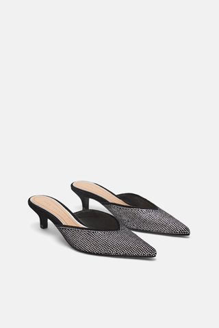 Zara + Sparkly Heel Mules