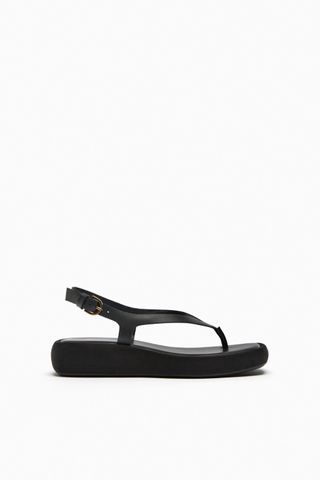 Zara + Flatform Leather Sandals