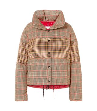 Moncler + Paneled Checked Quilted Wool-Blend Down Jacket