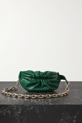 Bottega Veneta + The Chain Pouch Gathered Leather Belt Bag