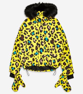 Topshop Sno + Leopard Print Jacket