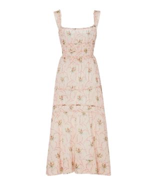 Brock Collection + Prisca Floral Cotton Midi Dress