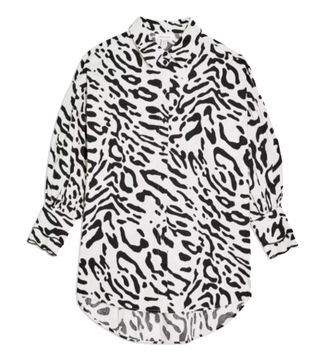 Topshop + Black and White Animal Print Oversized Shirt