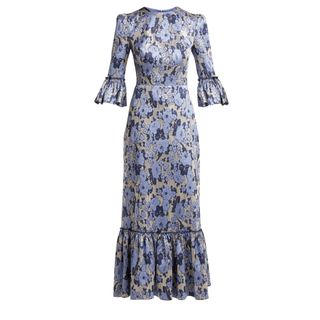 The Vampire's Wife + Festival Floral-Jacquard Ruffle-Trimmed Dress
