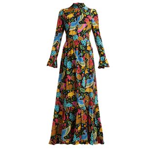 La DoubleJ + Visconti Colombo-Print Silk Dress