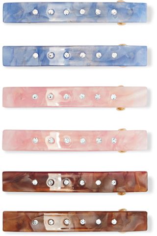 Valet + Set of Six Embellished Resin Hairclips