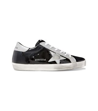 Golden Goose Deluxe Brand + Superstar Distressed Metallic and Patent-Leather Sneakers