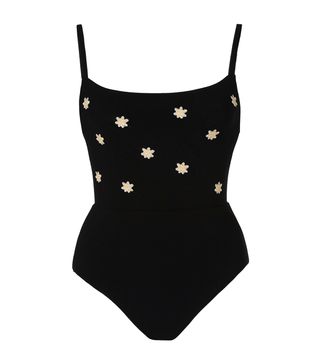 Anemone + Embroidered Open Back One Piece Swimsuit