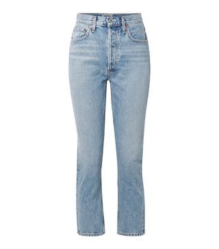 Agolde + Riley Cropped High-Rise Straight-Leg Jeans