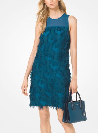 Michael Kors + Feather Embroidered Shift Dress