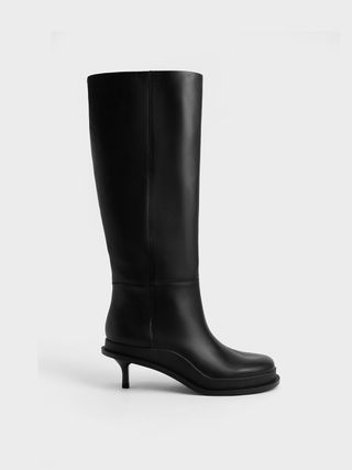 Charles & Keith + Black Frida Leather Knee-High Boots