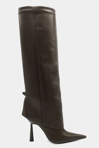 Gia Borghini x RHW + Rosie Pointed Leather Knee Boots